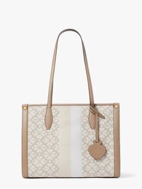 Kate Spade Flower Jacquard Stripe Market Medium Tote